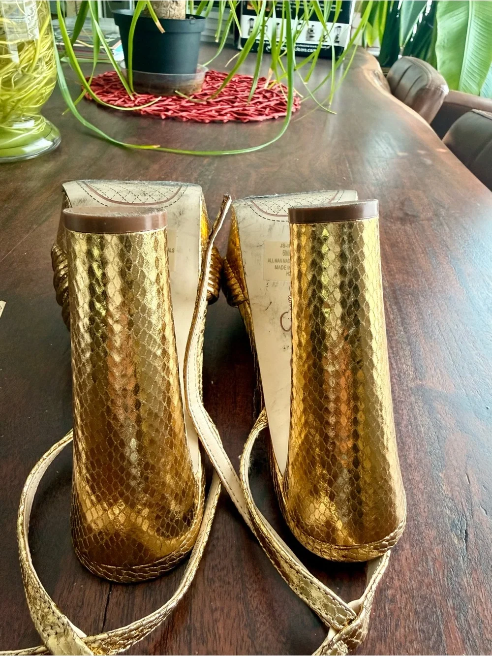 Jessica Simpson Immie Gold Platform Sandals - Women's Dress Heels